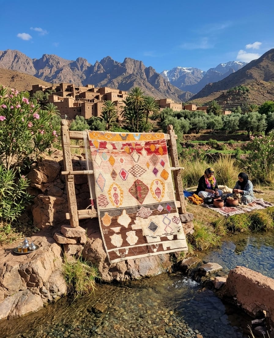 Handwoven Moroccan rugs — traditional craftsmanship